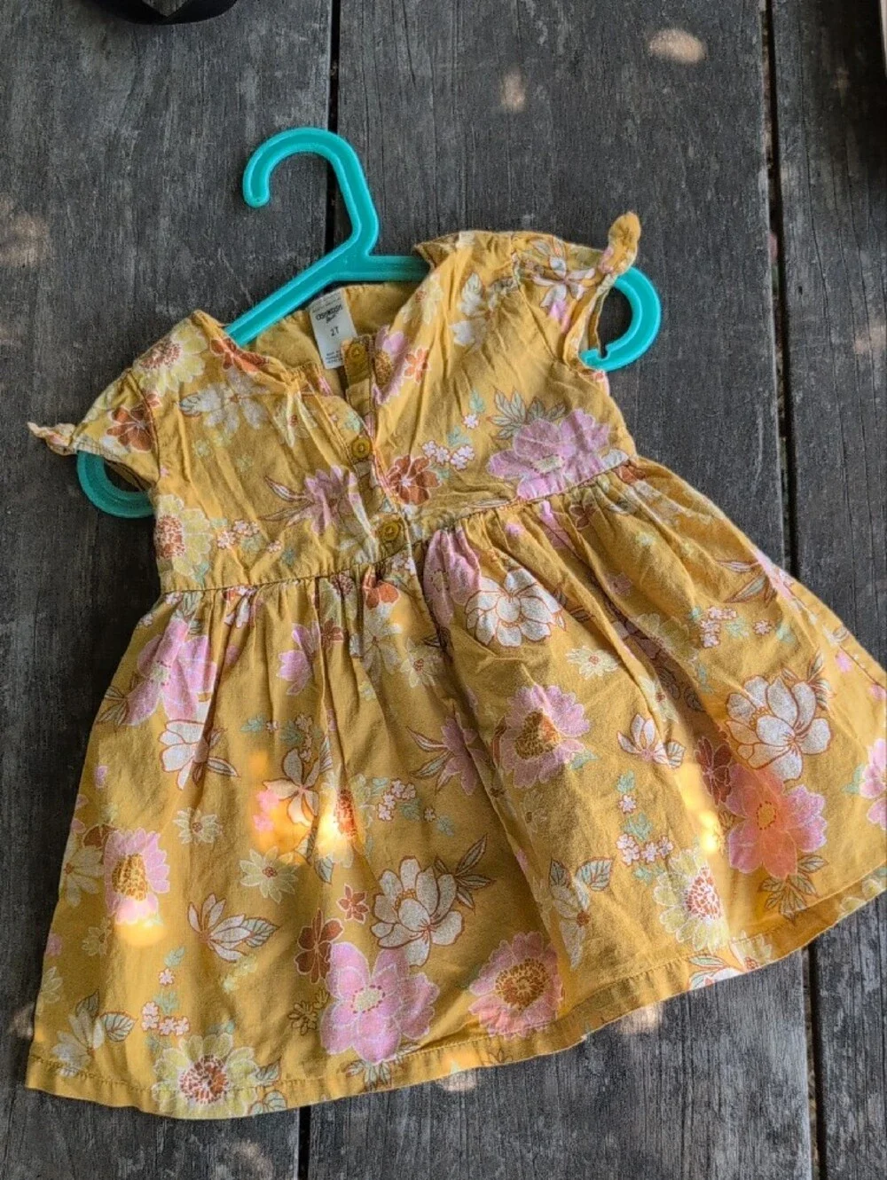 OshKosh B'gosh Mustard Yellow Floral Toddler Dress